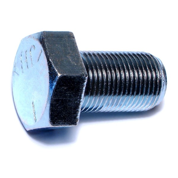 Midwest Fastener Grade 5, 7/8"-14 Hex Head Cap Screw, Zinc Plated Steel, 1-1/2 in L, 15 PK 00602